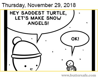Saddest Turtle Makes a Snow Angel